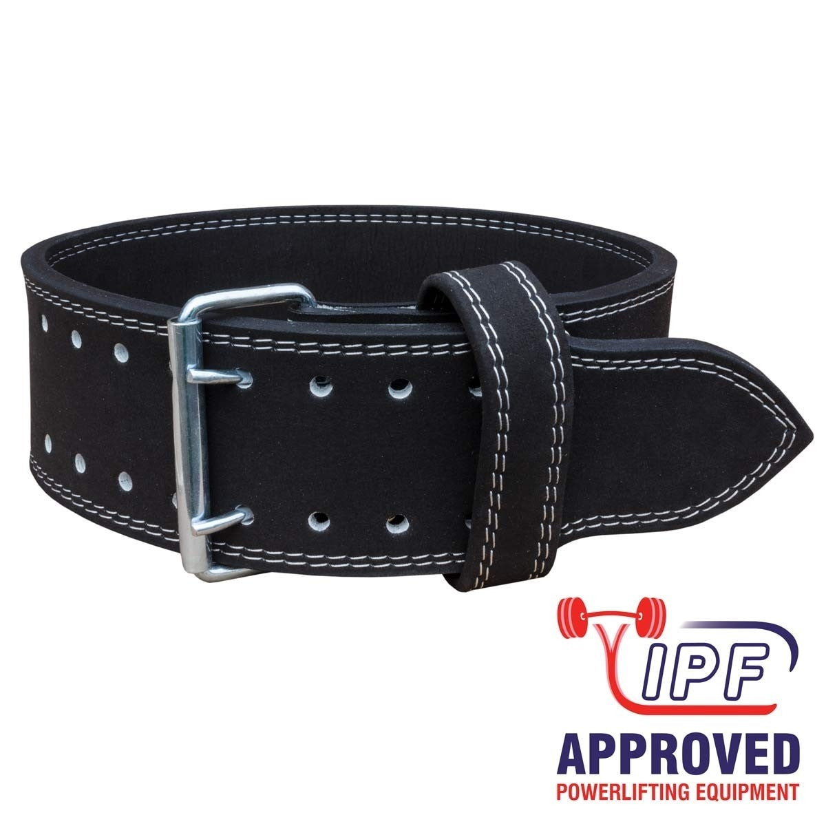 Powerlifting Belt - 10mm Double Prong Weightlifting Belt (IPF, USAPL, USPA  & IPL Approved) | Leather Power Back Support for Weight Lifting, Strength