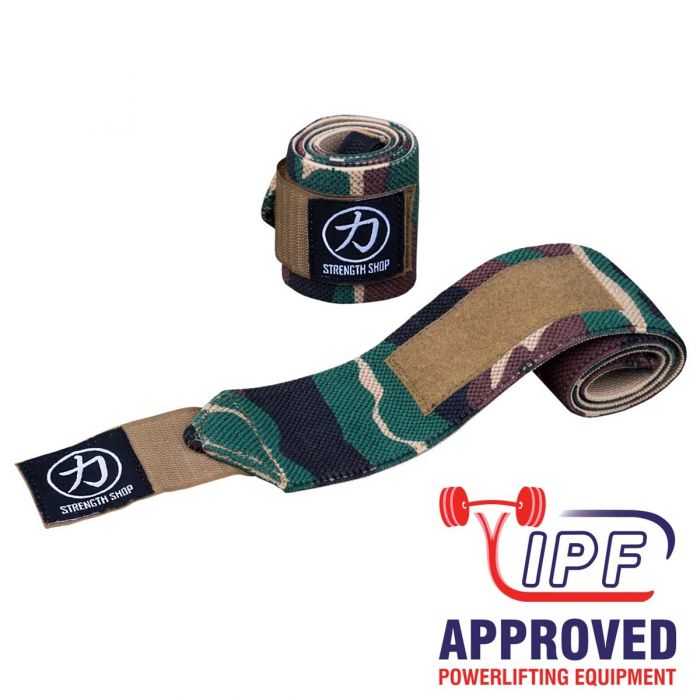 Strength Shop Stiff Wrist Wraps - Camo - IPF Approved - Strength Shop USA