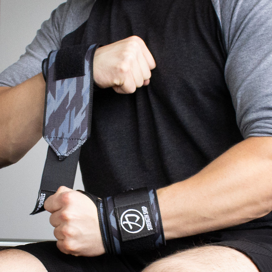 Strength Shop Stiff Wrist Wraps - Dark Camo - USPA & IPF Approved - Strength Shop USA